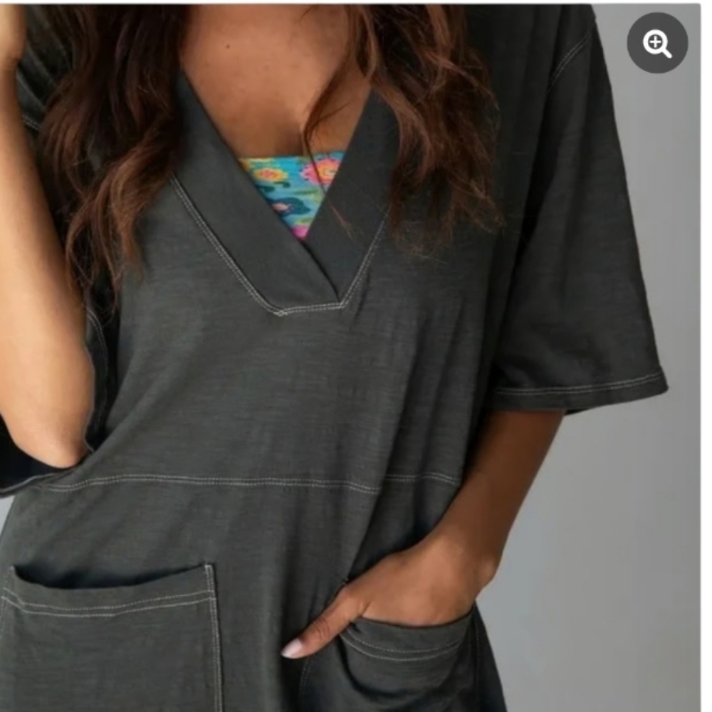 Natural Life Charlie Short Sleeve Oversize Jumpsuit/Romper